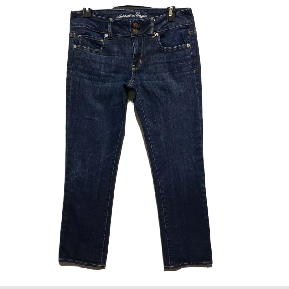 American Eagle Outfitters Women's Size 6 Dark Wash Crop Ankle Artist Jeans